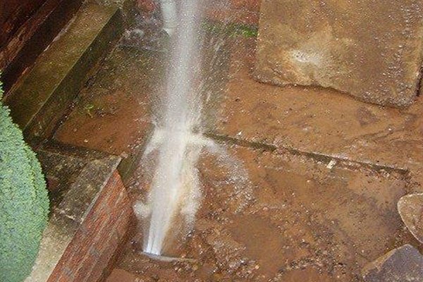 low Water Pressure - Burst pipe